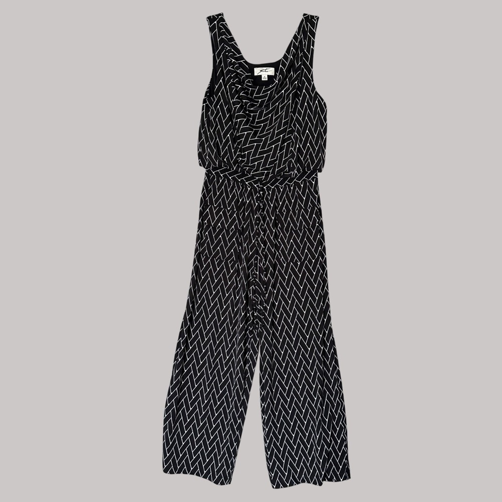 Soho Jumpsuit Womens Size Medium Black White Casual Basic Y2K Liquid Knit